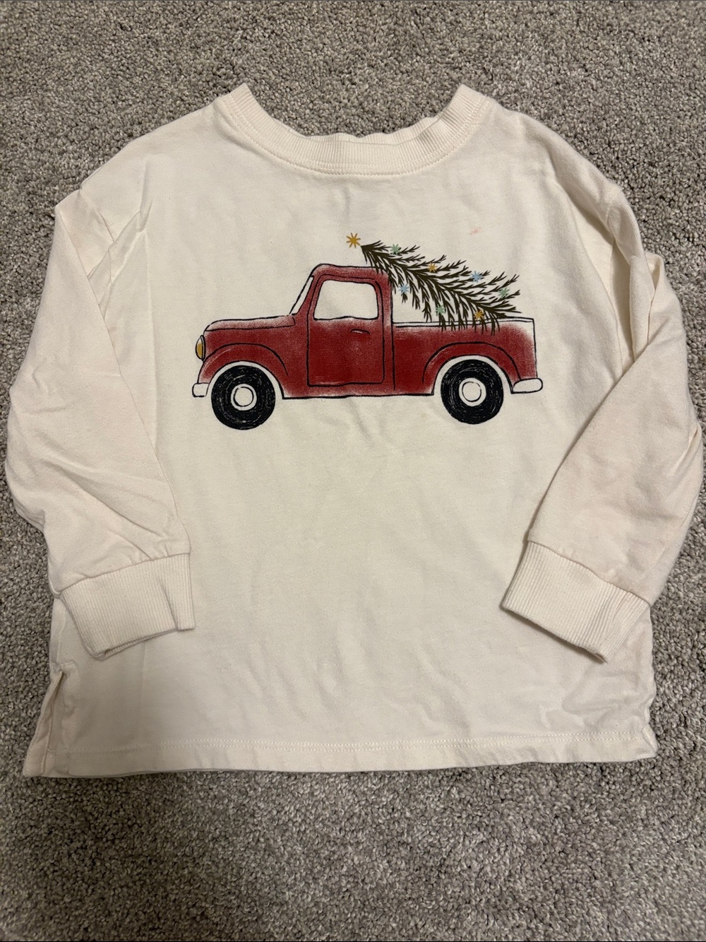 Little Co. by Lauren Conrad toddler holiday truck Cream Long-Sleeve 2T